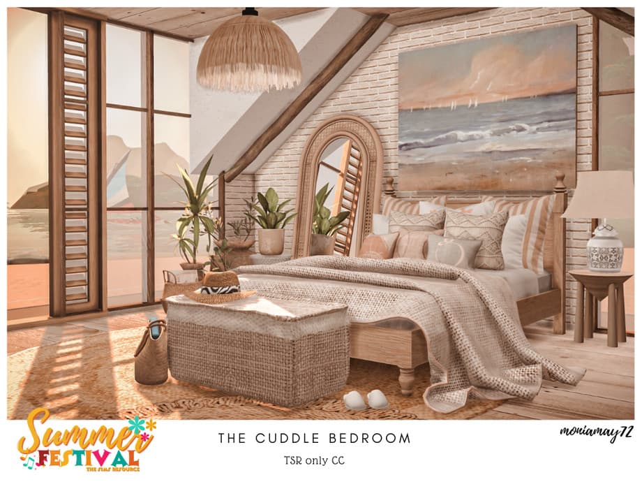 Скриншот мода Спальня The Cuddle Bedroom CC (лот)